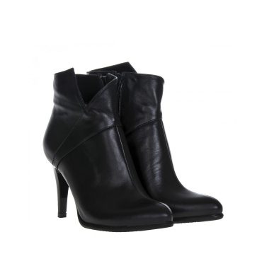 Botine negre piele varf ascutit