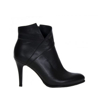 Botine negre piele varf ascutit