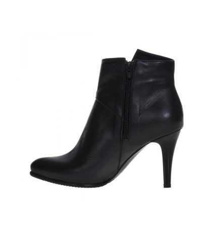 Botine negre piele varf ascutit