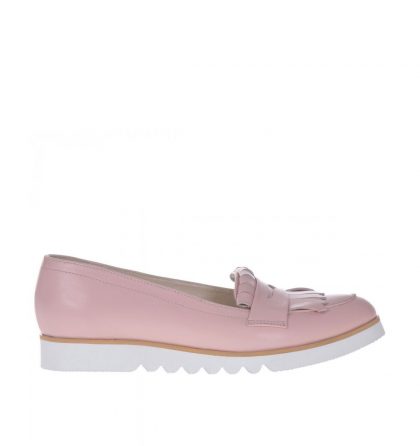 Loafers dama roz pal piele naturala