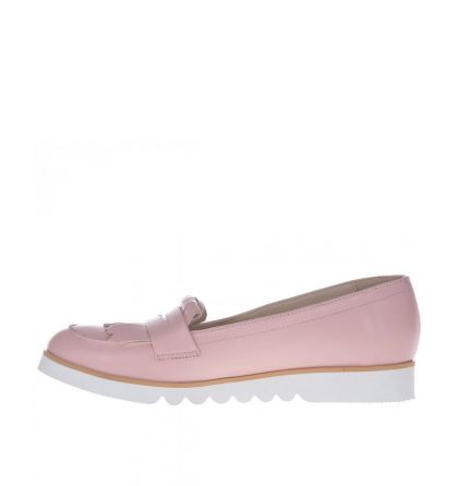 Loafers dama roz pal piele naturala