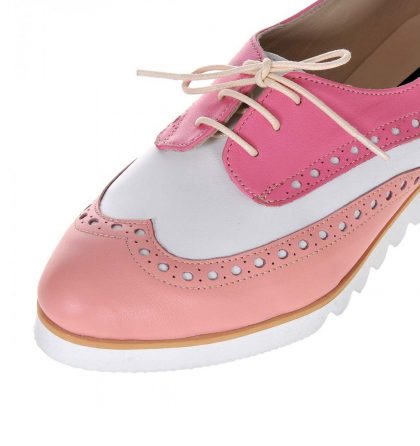 pantofi oxford piele roz