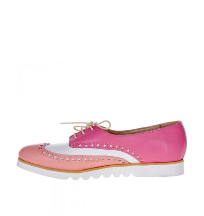 pantofi oxford piele roz