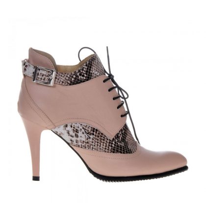 Botine bej piele naturala