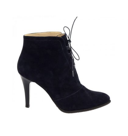 Botine bleumarin piele intoarsa siret