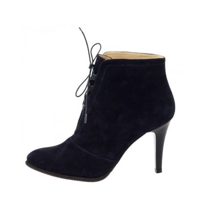 Botine bleumarin piele intoarsa siret