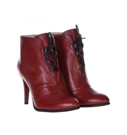 Botine elegante piele rosie