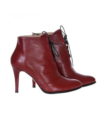 Botine elegante piele rosie