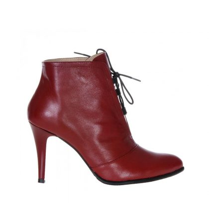 Botine elegante piele rosie