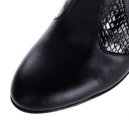 Botine negre dama piele imprimeu sarpe