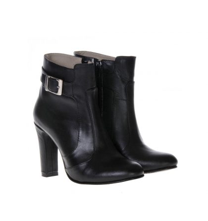 Botine negre piele