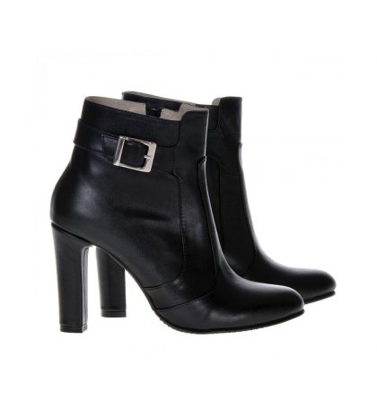 Botine negre piele