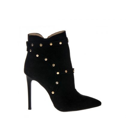 Botine negre piele intoarsa tinte
