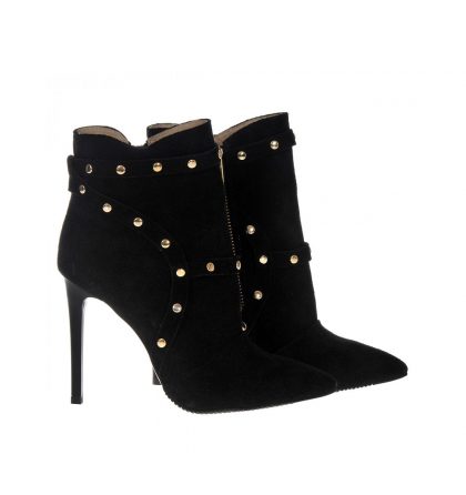 Botine negre piele intoarsa tinte