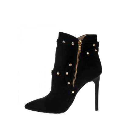 Botine negre piele intoarsa tinte