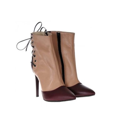 Botine piele toc inalt