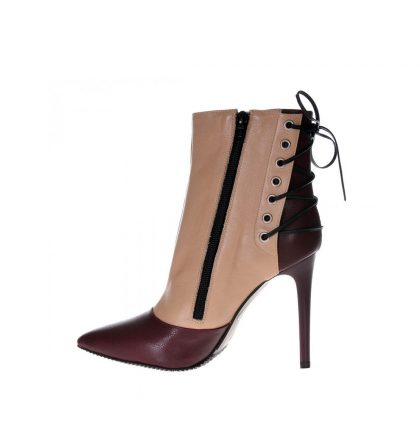 Botine piele toc inalt