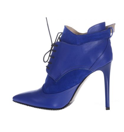 Botine stiletto albastre piele