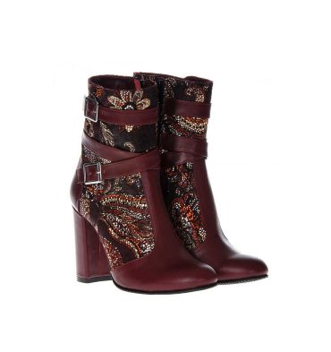 Botine visinii imprimeu floral