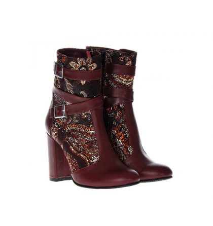 Botine visinii imprimeu floral