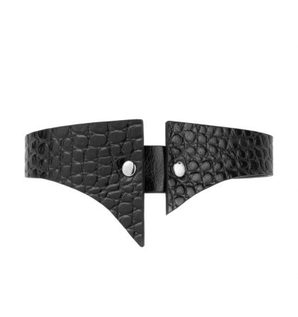 Choker negru piele imprimeu croco