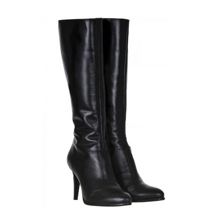 Cizme stiletto negre piele