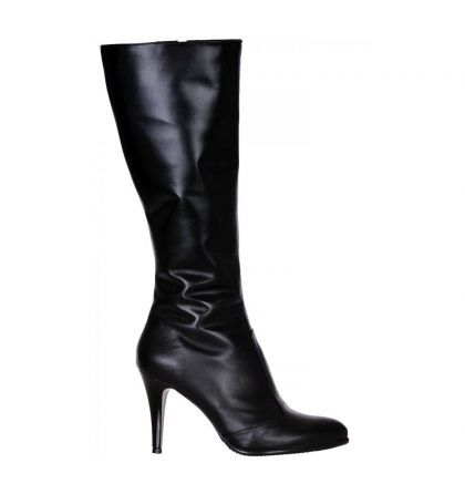 Cizme stiletto negre piele