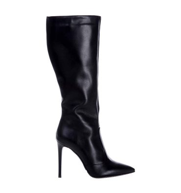 Cizme stiletto negre piele naturala