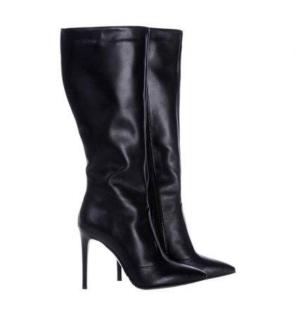 Cizme stiletto negre piele naturala