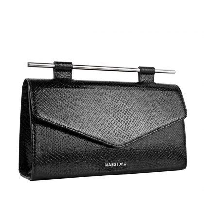 Clutch negru croco piele