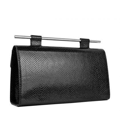 Clutch negru croco piele