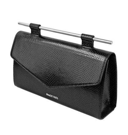 Clutch negru croco piele