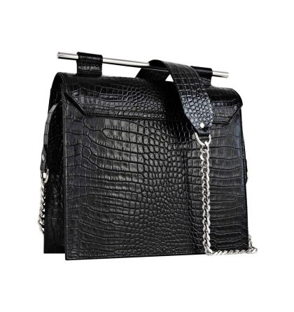 Geanta negru croco piele