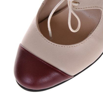 Pantofi office dama piele nude grena