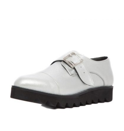 Pantofi oxford argintii piele dama