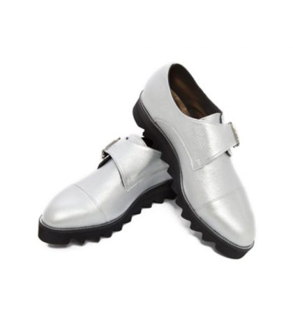 Pantofi oxford argintii piele dama