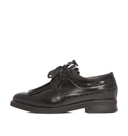 Pantofi dama oxford negri piele naturala