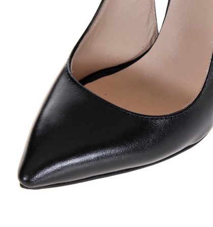 Pantofi eleganti negri piele box piele intoarsa