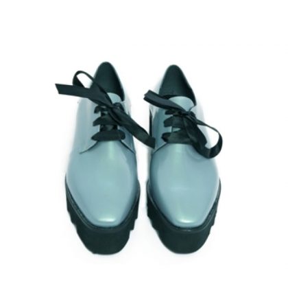 Pantofi oxford dama albastru metalizat