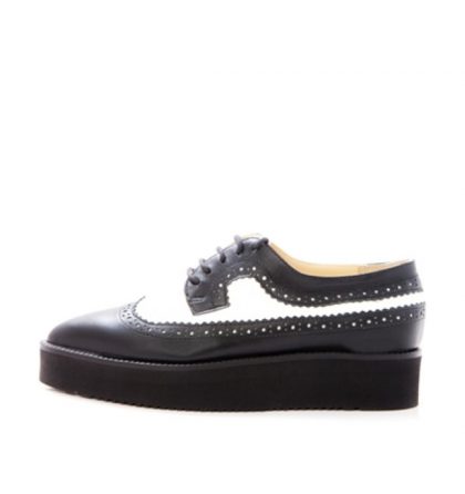 Pantofi oxford piele alb negru