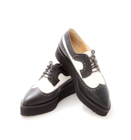 Pantofi oxford piele alb negru