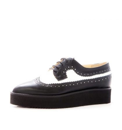 Pantofi oxford piele alb negru