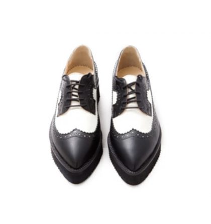 Pantofi oxford piele alb negru