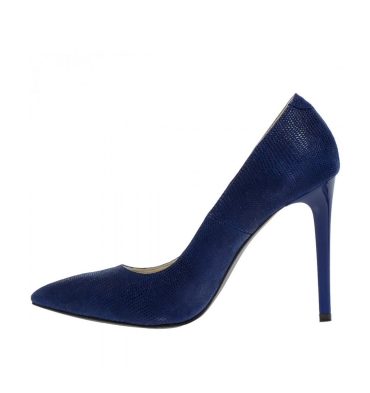 Pantofi stiletto albastri piele