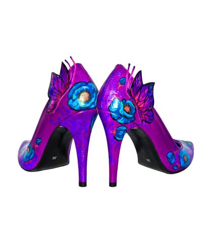 Pantofi stiletto mov pictura 3D