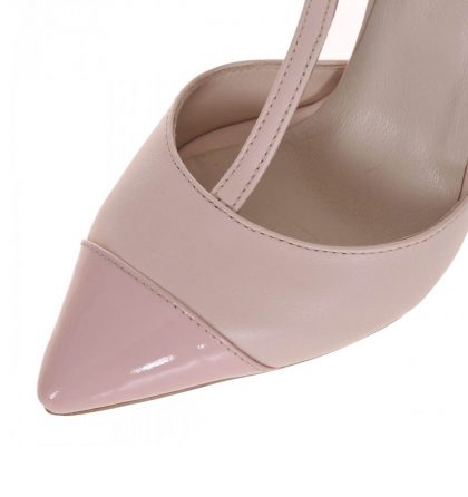 Pantofi stiletto nude piele lacuita piele box