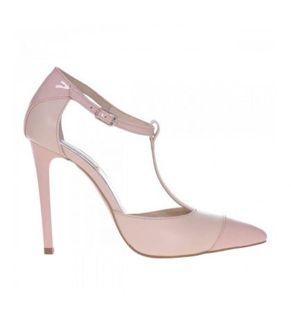 Pantofi stiletto nude piele lacuita piele box