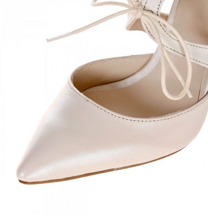 Pantofi stiletto piele ivory