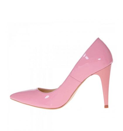 Pantofi stiletto piele roz lac