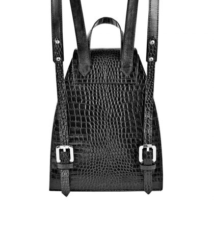 Rucsac negru croco piele